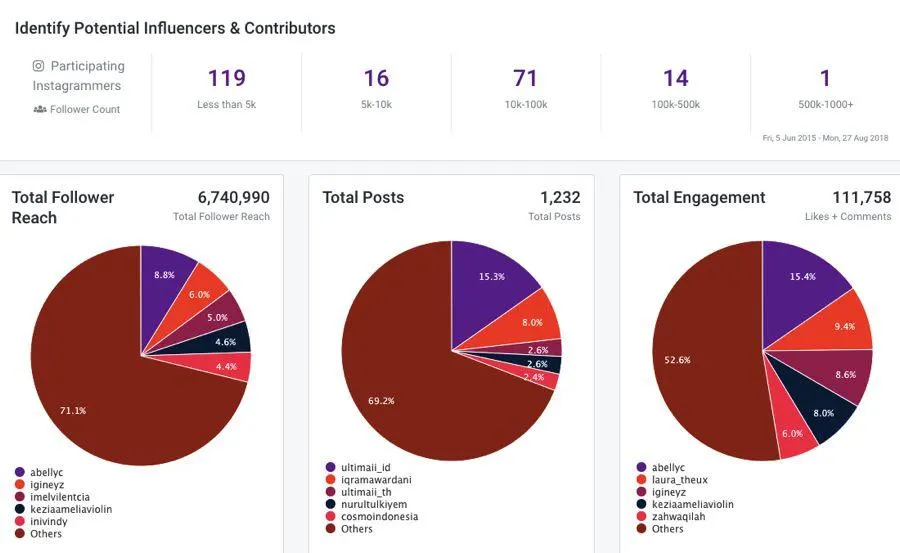 Influencer performance data