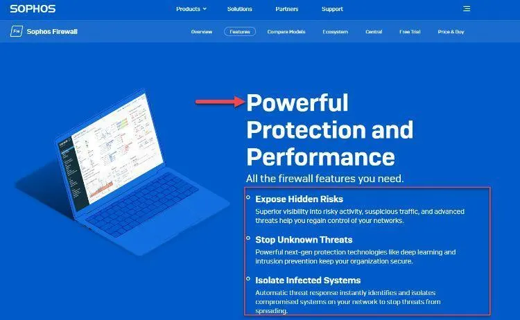 sophos features