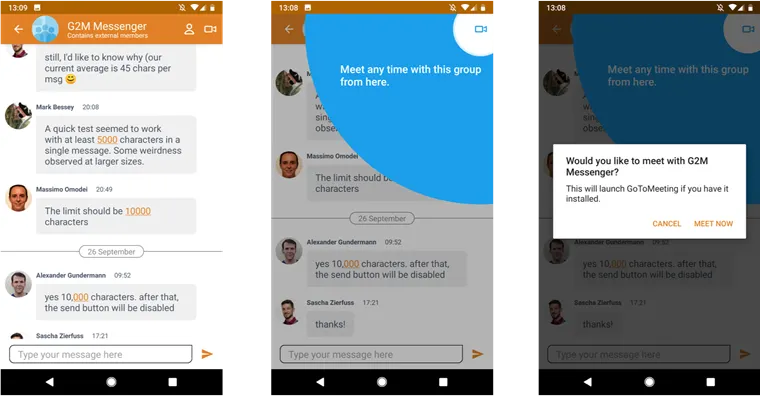 GoToMeeting multiple chat support