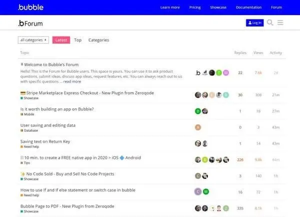Bubble support forum