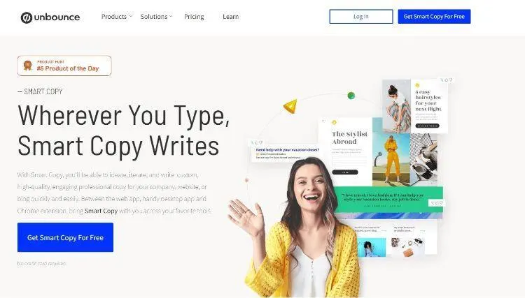 unbounce homepage