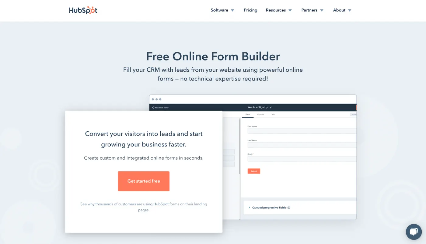 Hubspot homepage