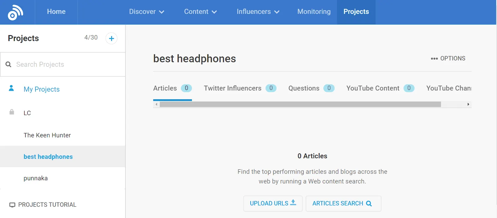 Projets Buzzsumo
