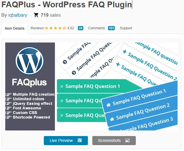 Plugin Wordpress FAQPlus