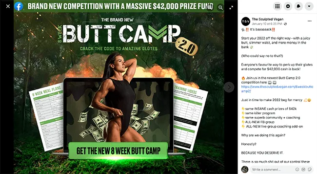 The Sculpted Vegan Butt Camp