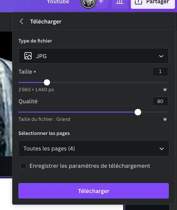 téléchargement de l'image finale