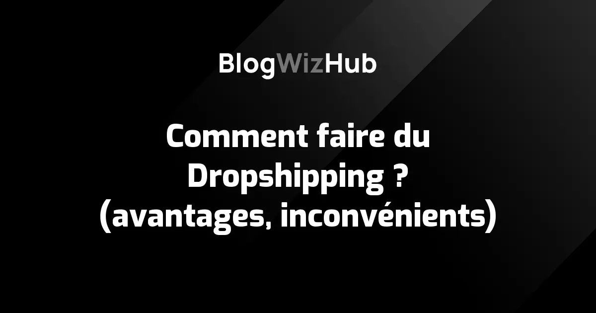 Comment faire du Dropshipping ? (avantages, inconvénients)