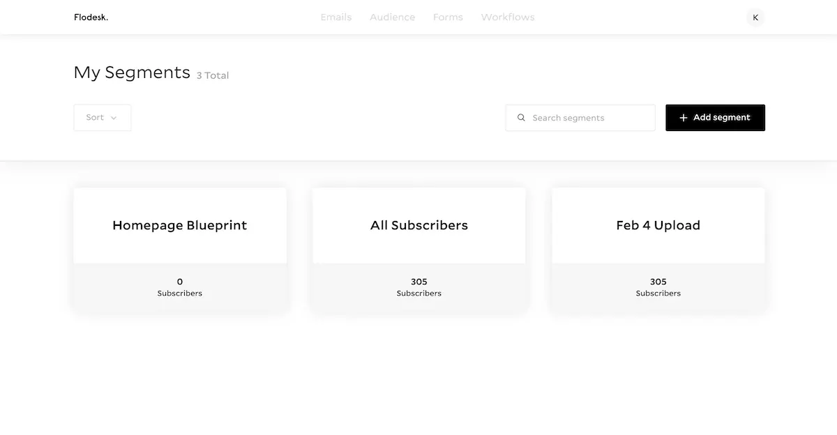Segments Flodesk
