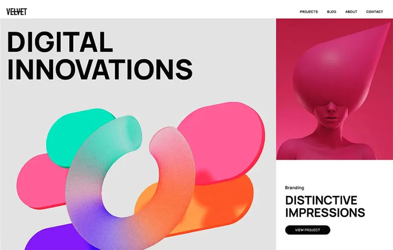 Template 'Velvet' de Webflow