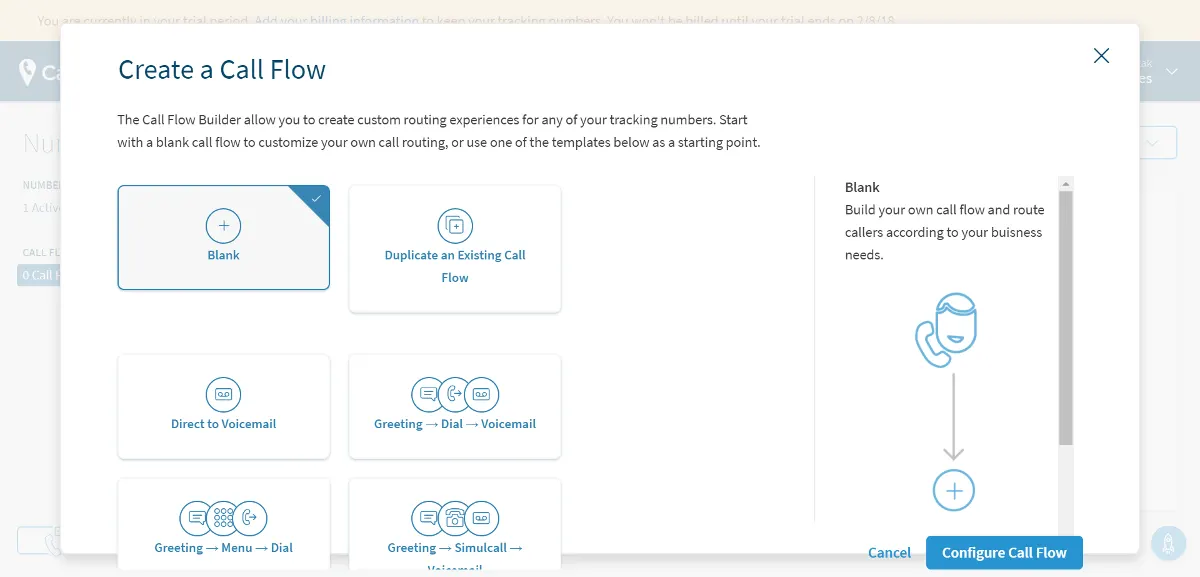 Fonction Call Flow de CallRail