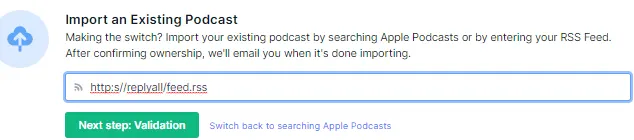 Importing podcast on Transistor.fm