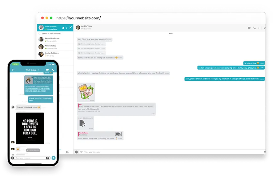 Exemple d'AtomChat sur votre site web