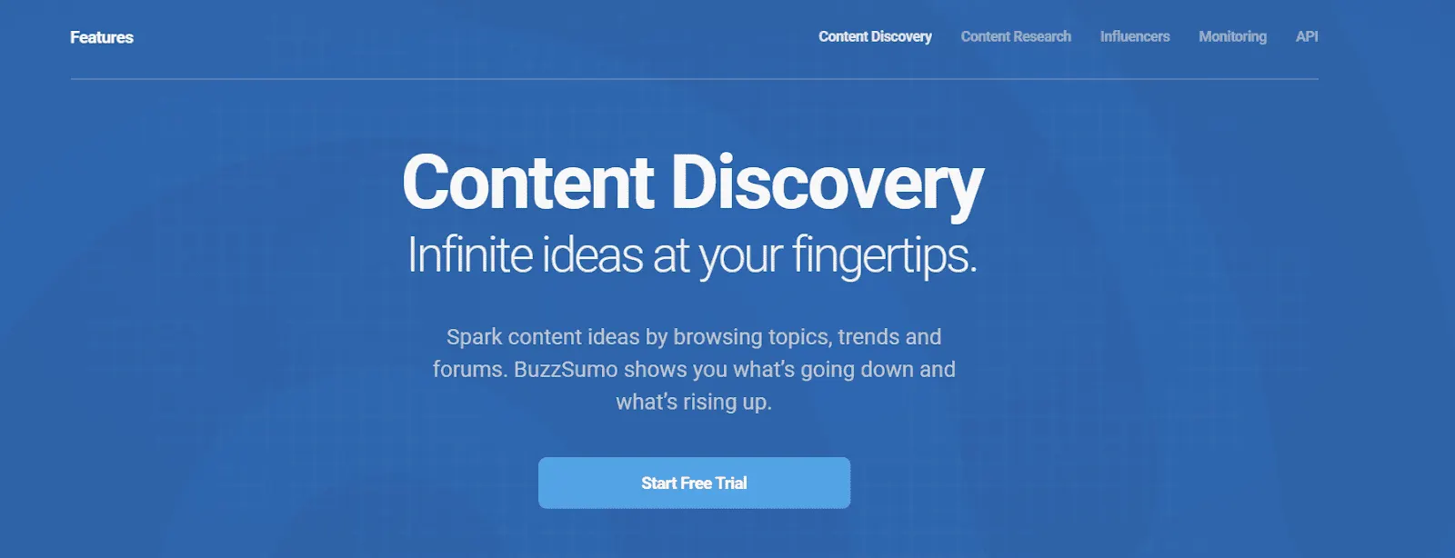 Fonction 'Découvrir' de Buzzsumo