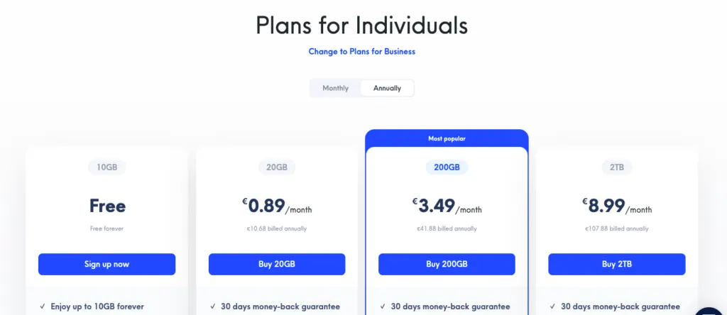 Internxt Pricing