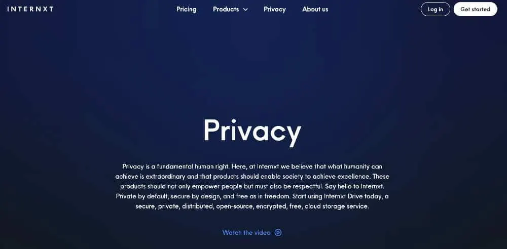 Internxt Privacy