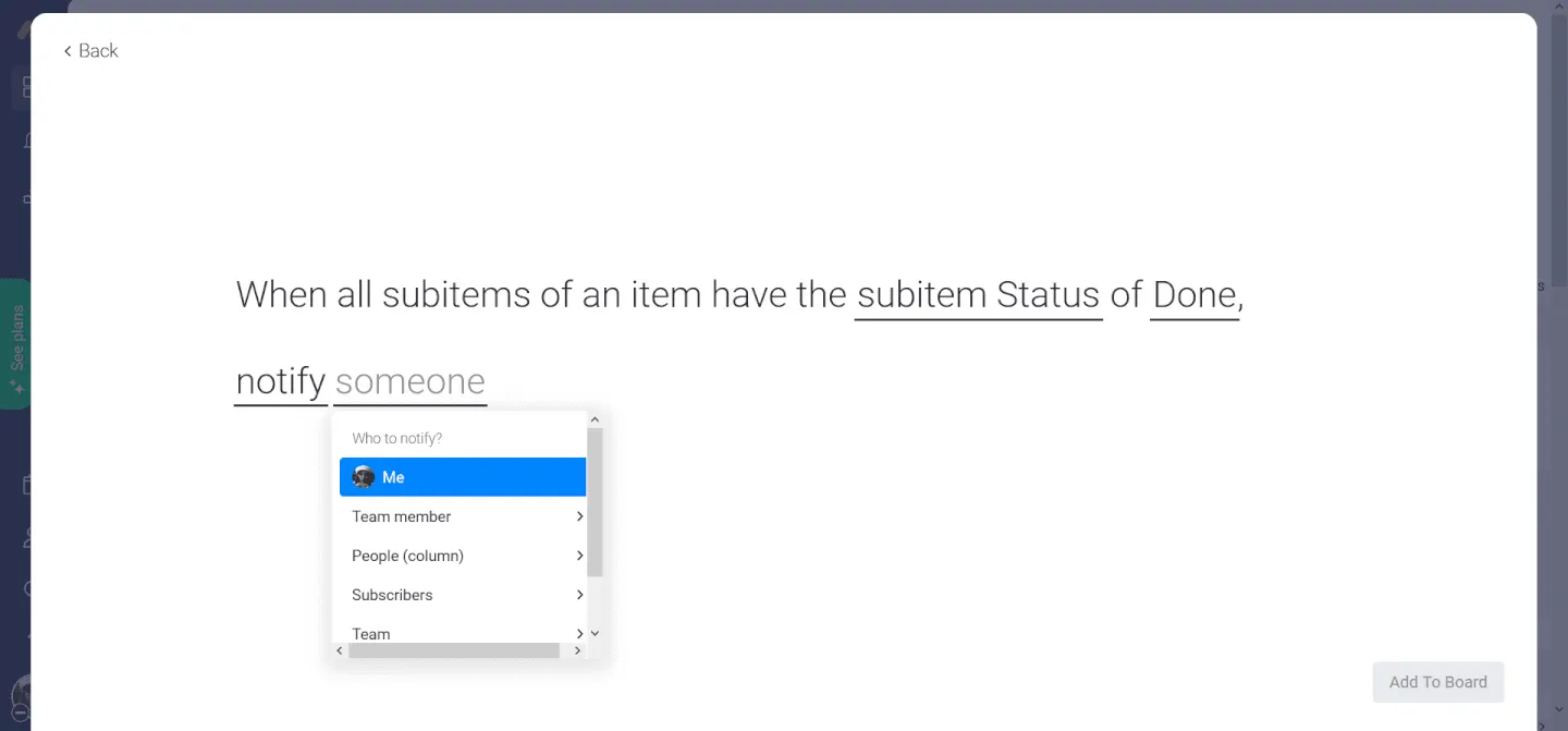 Création d'automatisation sur Monday.com